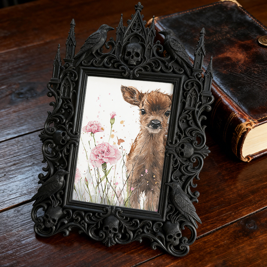Sophisticated Gothic Dark-style Photo Frame | Horror Cosplay Prop Workshop Decor, Photo Ornament, Wall-mountable & Tabletop, Creative Frame