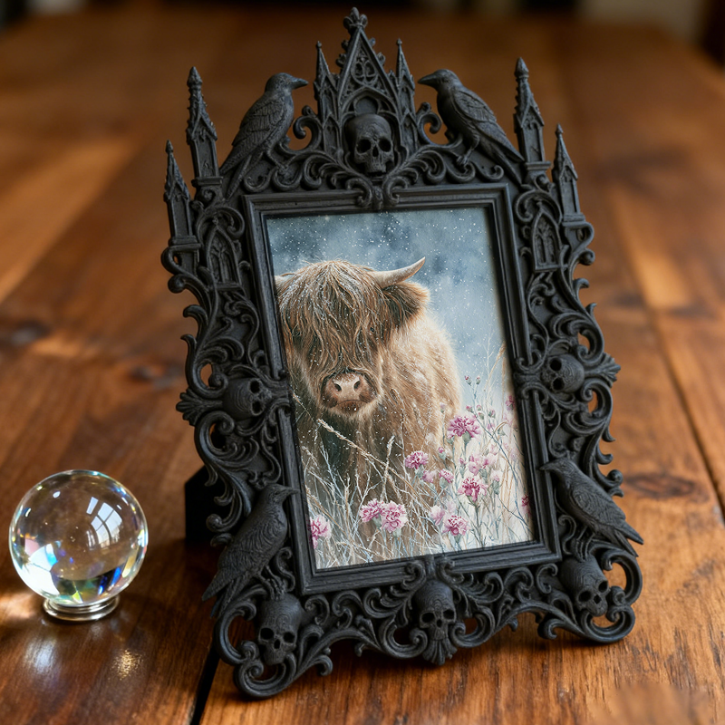 Collector’s Gothic Dark-style Photo Frame | Vampire Masquerade Mask Shop Decor, Photo Ornament, Dual-use Display, Festive Frame