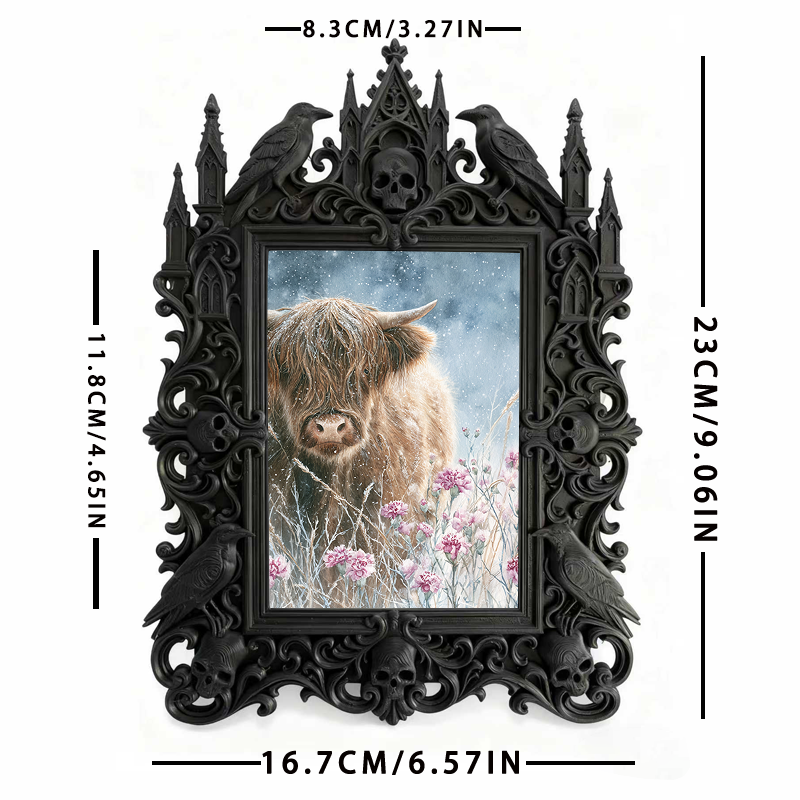Collector’s Gothic Dark-style Photo Frame | Vampire Masquerade Mask Shop Decor, Photo Ornament, Dual-use Display, Festive Frame