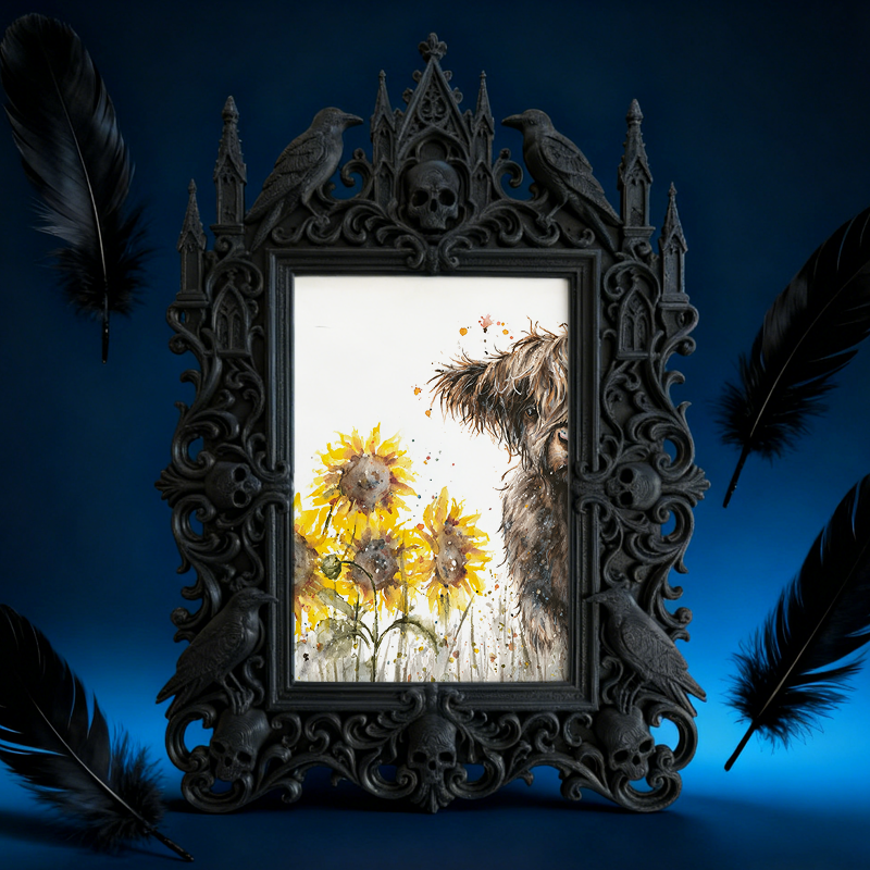 Edgy Gothic Dark-style Photo Frame | Dark Academia Sketchbook Shop Decor, Photo Ornament, Wall-mountable & Tabletop, Artistic Frame