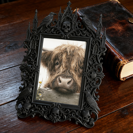 Artisanal Gothic Dark-style Photo Frame | Witchy Tarot Reading Kit Shop Decor, Photo Ornament, Dual-use Display, Mystic Frame