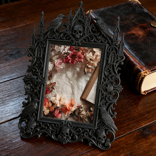 Rebellious Gothic Dark-style Photo Frame | Gothic Vintage Cameo Jewelry Shop Decor, Photo Ornament, Wall-mountable & Tabletop, Luxe Frame