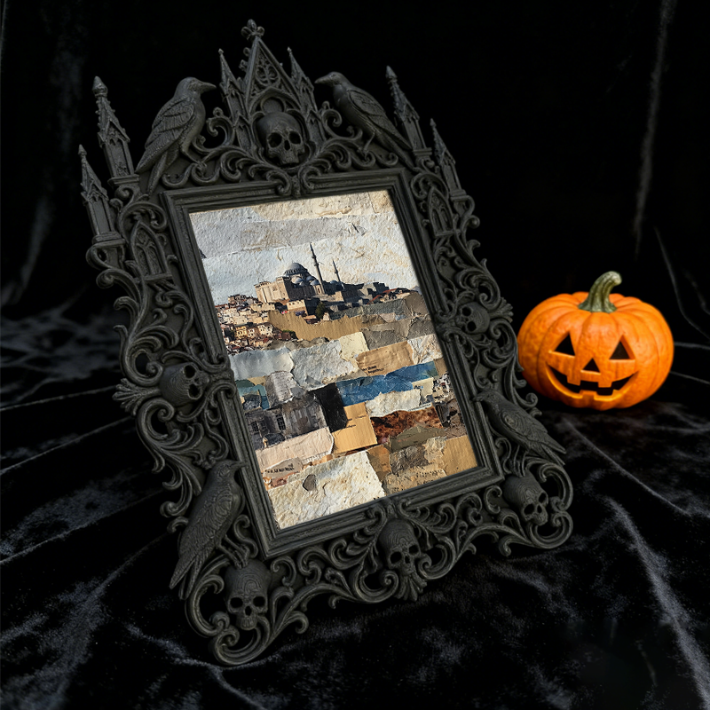 Sophisticated Gothic Dark-style Photo Frame | Ghost Tour Souvenir Stand Decor, Photo Ornament, Wall/Table Dual-use, Professional Frame