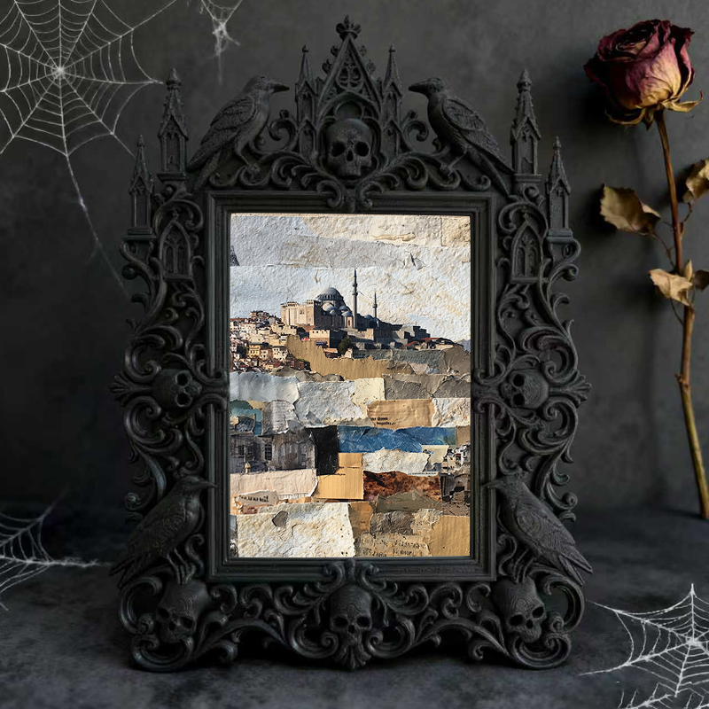 Sophisticated Gothic Dark-style Photo Frame | Ghost Tour Souvenir Stand Decor, Photo Ornament, Wall/Table Dual-use, Professional Frame