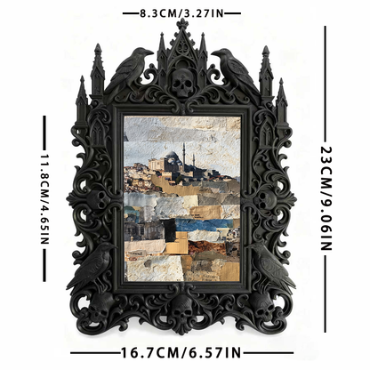 Sophisticated Gothic Dark-style Photo Frame | Ghost Tour Souvenir Stand Decor, Photo Ornament, Wall/Table Dual-use, Professional Frame