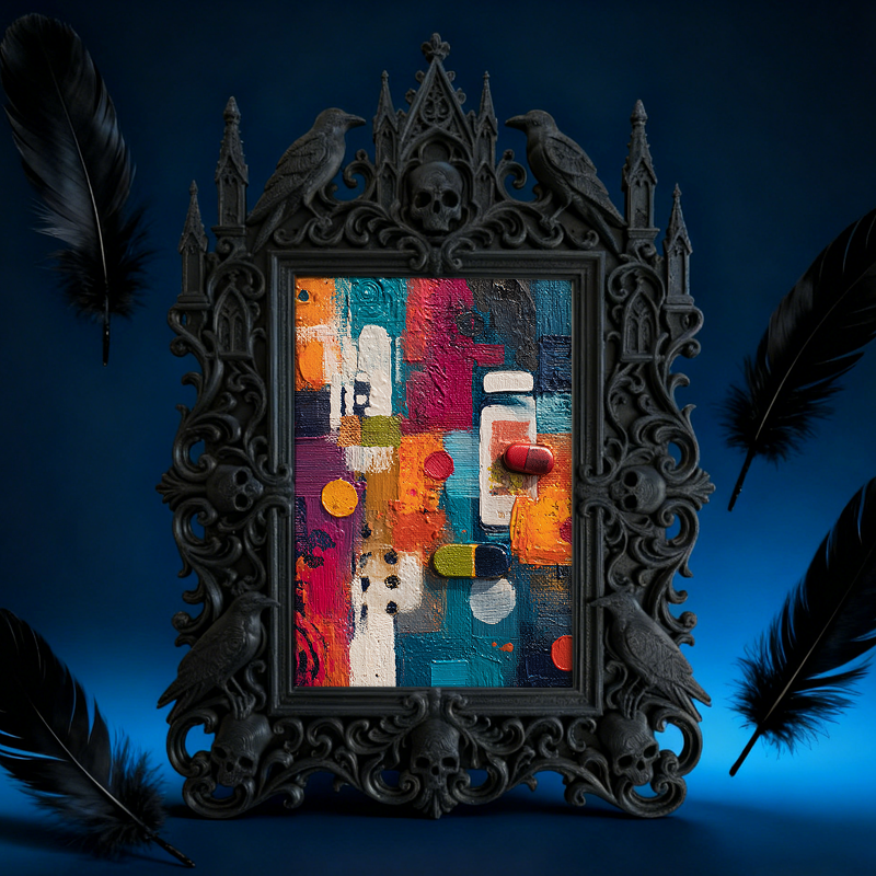 Collector’s Gothic Dark-style Photo Frame | Dark Fantasy RPG Terrain Shop Decor, Photo Ornament, Wall-mountable & Tabletop, Detailed Frame