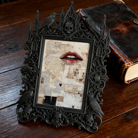 Edgy Gothic Dark-style Photo Frame | Gothic Front Porch Halloween Decor, Photo Ornament, Dual-use Display, Outdoor Frame