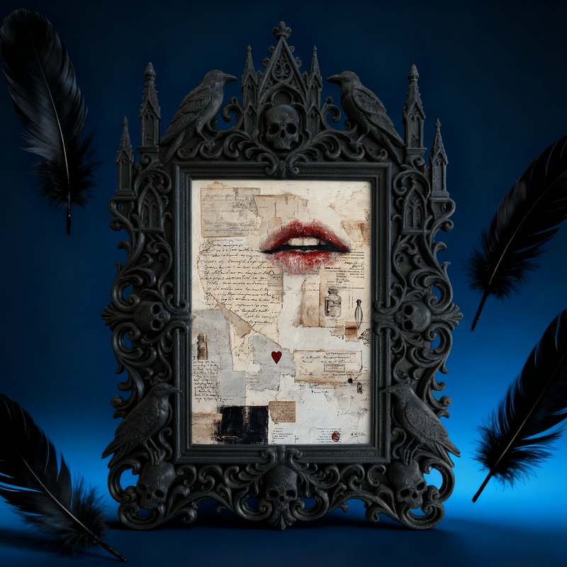 Edgy Gothic Dark-style Photo Frame | Gothic Front Porch Halloween Decor, Photo Ornament, Dual-use Display, Outdoor Frame