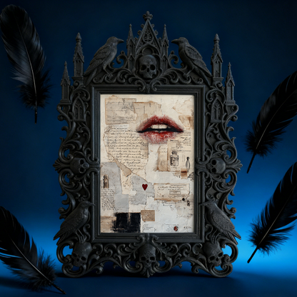 Edgy Gothic Dark-style Photo Frame | Gothic Front Porch Halloween Decor, Photo Ornament, Dual-use Display, Outdoor Frame
