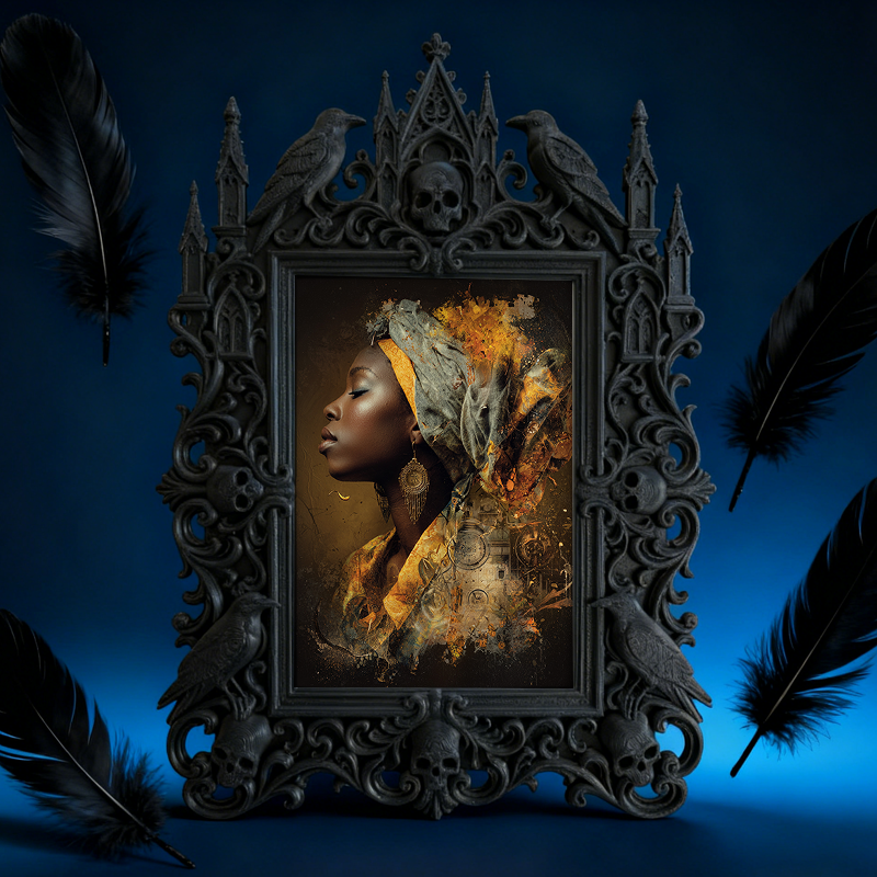 Top-rated Gothic Dark-style Photo Frame | Gothic Nail Art Studio Display, Photo Ornament, Wall-mountable & Tabletop, Plastic Frame