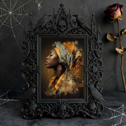 Top-rated Gothic Dark-style Photo Frame | Gothic Nail Art Studio Display, Photo Ornament, Wall-mountable & Tabletop, Plastic Frame
