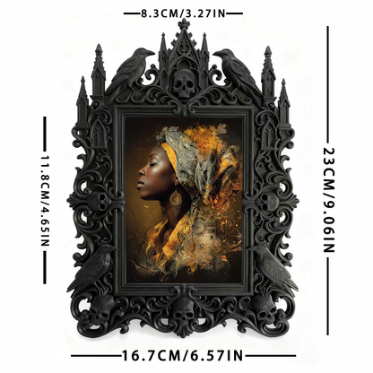 Top-rated Gothic Dark-style Photo Frame | Gothic Nail Art Studio Display, Photo Ornament, Wall-mountable & Tabletop, Plastic Frame