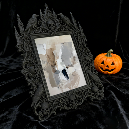 Trendy Gothic Dark-style Photo Frame | Horror Script Murder Room Prop, Photo Ornament, Wall-mountable & Tabletop, Lightweight Frame
