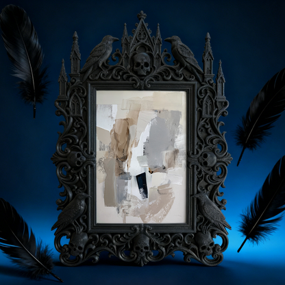 Trendy Gothic Dark-style Photo Frame | Horror Script Murder Room Prop, Photo Ornament, Wall-mountable & Tabletop, Lightweight Frame