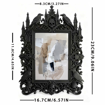 Trendy Gothic Dark-style Photo Frame | Horror Script Murder Room Prop, Photo Ornament, Wall-mountable & Tabletop, Lightweight Frame