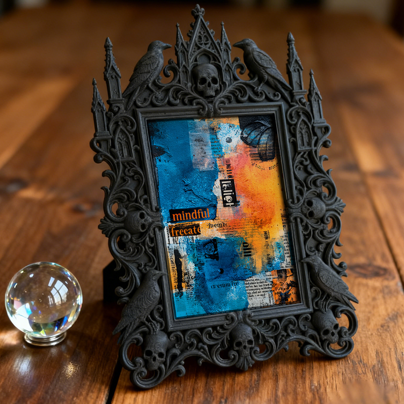 Hot-selling Gothic Dark-style Photo Frame | Vampire-themed Café Wall Decor, Photo Ornament, Dual-use Display, Retro Plastic Frame