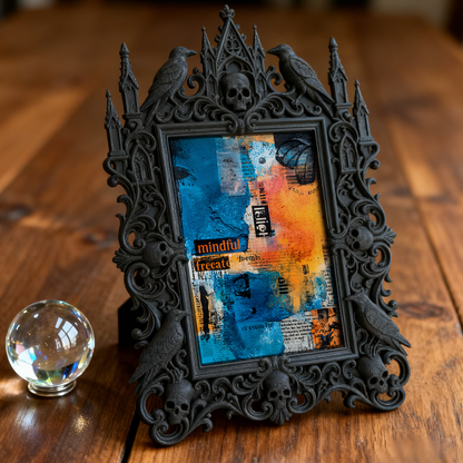 Hot-selling Gothic Dark-style Photo Frame | Vampire-themed Café Wall Decor, Photo Ornament, Dual-use Display, Retro Plastic Frame