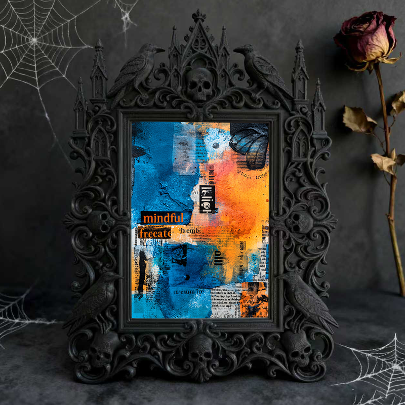 Hot-selling Gothic Dark-style Photo Frame | Vampire-themed Café Wall Decor, Photo Ornament, Dual-use Display, Retro Plastic Frame