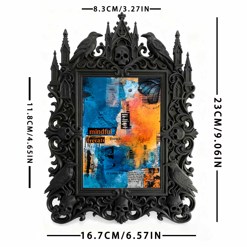 Hot-selling Gothic Dark-style Photo Frame | Vampire-themed Café Wall Decor, Photo Ornament, Dual-use Display, Retro Plastic Frame