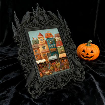 Premium Gothic Dark-style Photo Frame | Witchy Crystal Shop Shelf Decor, Photo Ornament, Wall-mountable & Tabletop, Scratch-resistant Frame