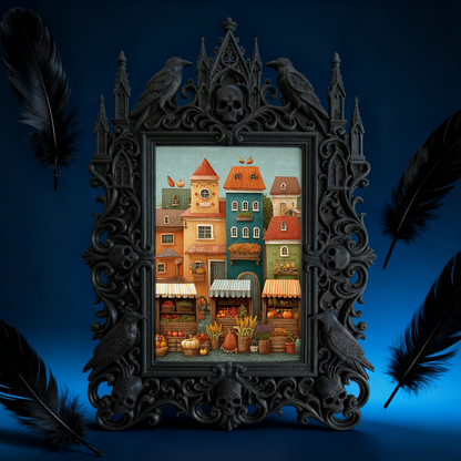 Premium Gothic Dark-style Photo Frame | Witchy Crystal Shop Shelf Decor, Photo Ornament, Wall-mountable & Tabletop, Scratch-resistant Frame