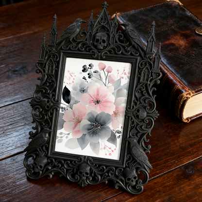 Popular Gothic Dark-style Photo Frame | Gothic Pet Photography Studio Prop, Photo Ornament, Wall/Table Dual-use, Eco-friendly Frame