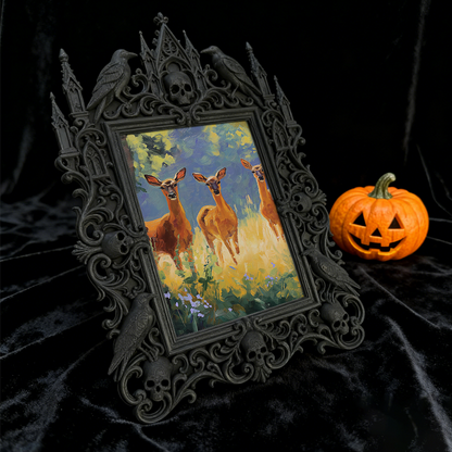 Stylish Gothic Dark-style Photo Frame | Punk Rock Concert Merch Booth Decor, Photo Ornament, Wall-mountable & Tabletop, Slim Frame