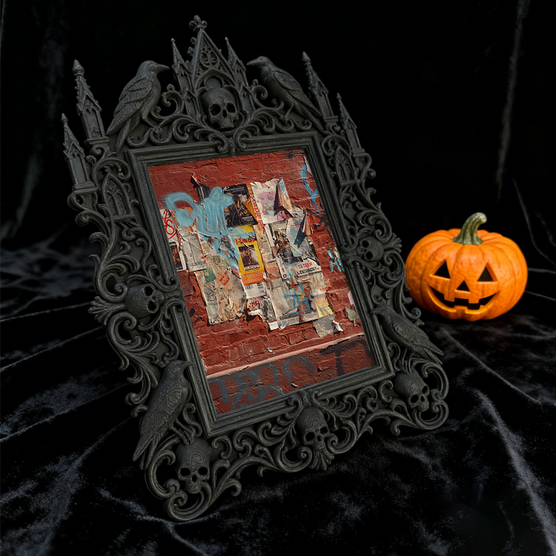 Must-have Gothic Dark-style Photo Frame | Dark Floral Wedding Photo Booth Decor, Photo Ornament, Dual-use Display, Sturdy Frame