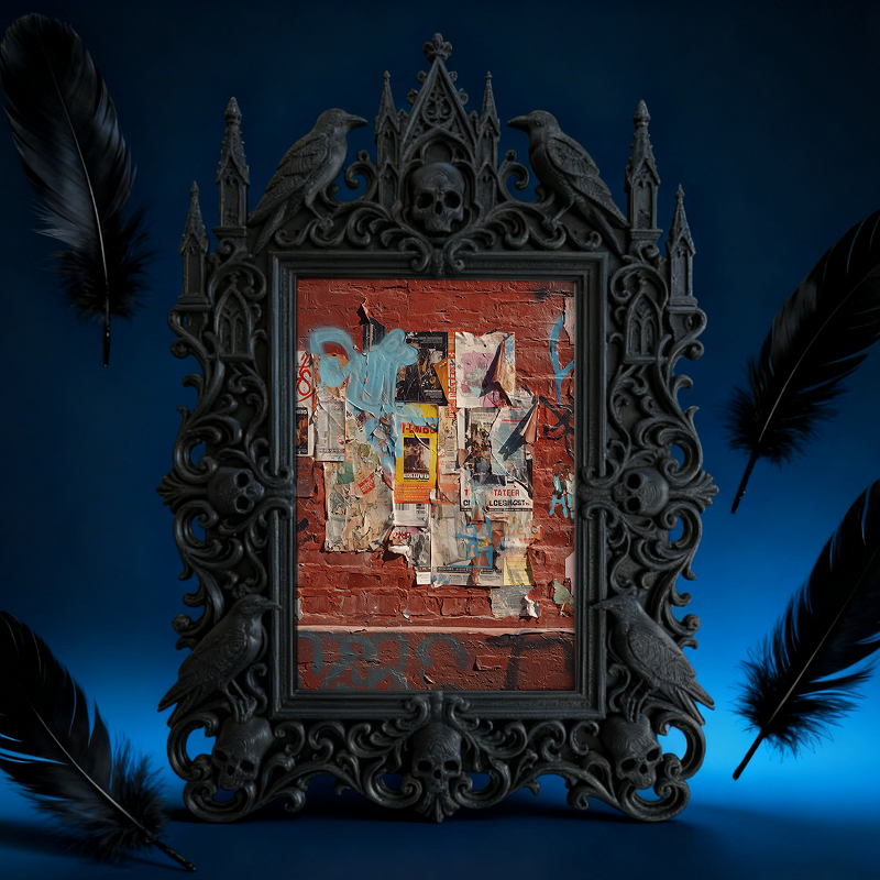 Must-have Gothic Dark-style Photo Frame | Dark Floral Wedding Photo Booth Decor, Photo Ornament, Dual-use Display, Sturdy Frame