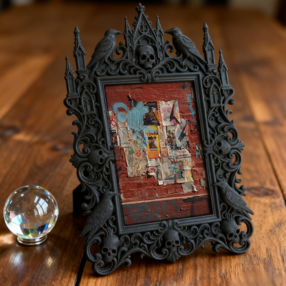 Must-have Gothic Dark-style Photo Frame | Dark Floral Wedding Photo Booth Decor, Photo Ornament, Dual-use Display, Sturdy Frame