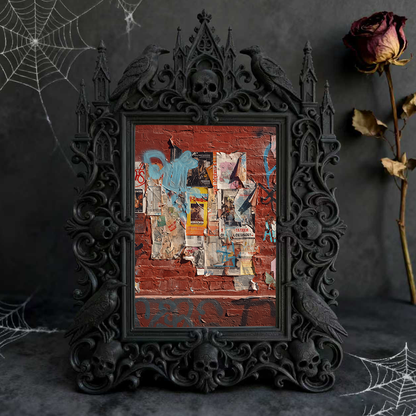 Must-have Gothic Dark-style Photo Frame | Dark Floral Wedding Photo Booth Decor, Photo Ornament, Dual-use Display, Sturdy Frame