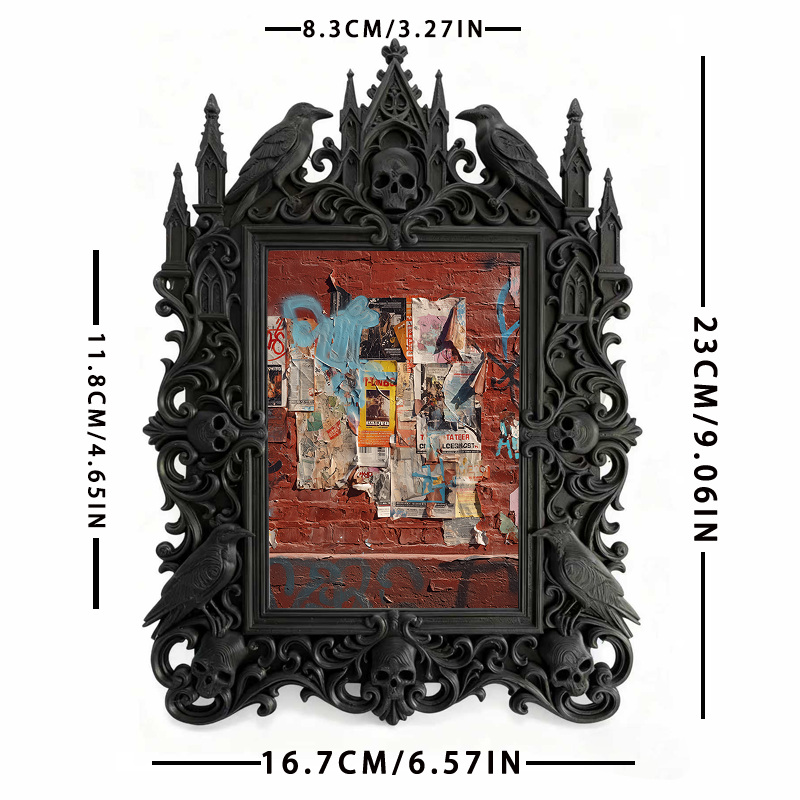 Must-have Gothic Dark-style Photo Frame | Dark Floral Wedding Photo Booth Decor, Photo Ornament, Dual-use Display, Sturdy Frame