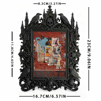 Must-have Gothic Dark-style Photo Frame | Dark Floral Wedding Photo Booth Decor, Photo Ornament, Dual-use Display, Sturdy Frame