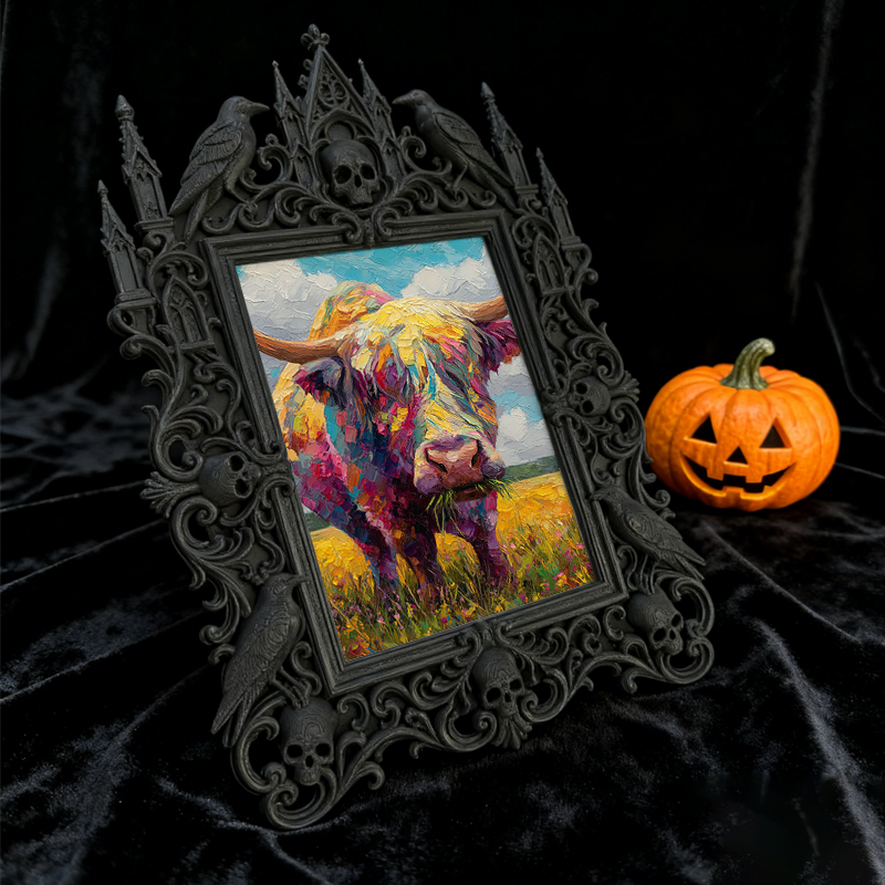 Exclusive Gothic Dark-style Photo Frame | Occult Tarot Reading Studio Decor, Photo Ornament, Wall-mountable & Tabletop, Collectible Frame