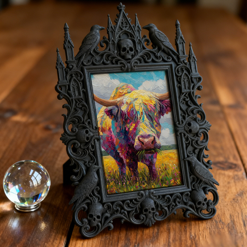 Exclusive Gothic Dark-style Photo Frame | Occult Tarot Reading Studio Decor, Photo Ornament, Wall-mountable & Tabletop, Collectible Frame