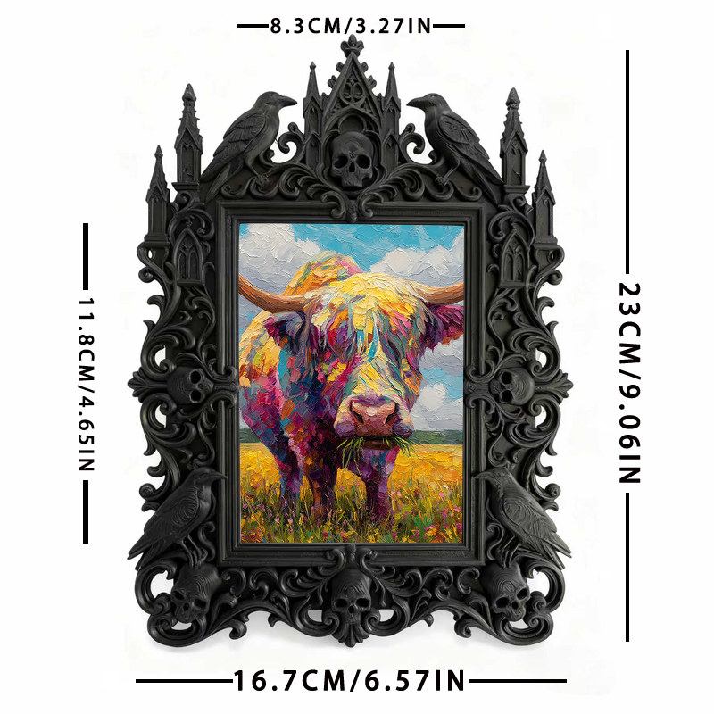 Exclusive Gothic Dark-style Photo Frame | Occult Tarot Reading Studio Decor, Photo Ornament, Wall-mountable & Tabletop, Collectible Frame