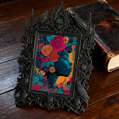 Rare Gothic Dark-style Photo Frame | Werewolf LARP Camp Decor, Photo Ornament, Wall/Table Dual-use, Rustic Frame