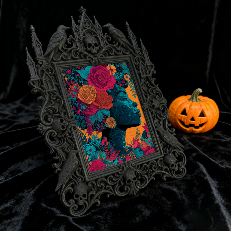 Rare Gothic Dark-style Photo Frame | Werewolf LARP Camp Decor, Photo Ornament, Wall/Table Dual-use, Rustic Frame