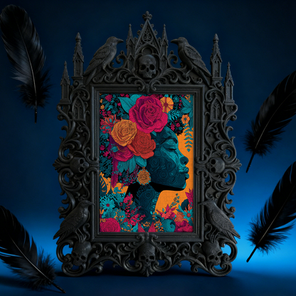 Rare Gothic Dark-style Photo Frame | Werewolf LARP Camp Decor, Photo Ornament, Wall/Table Dual-use, Rustic Frame