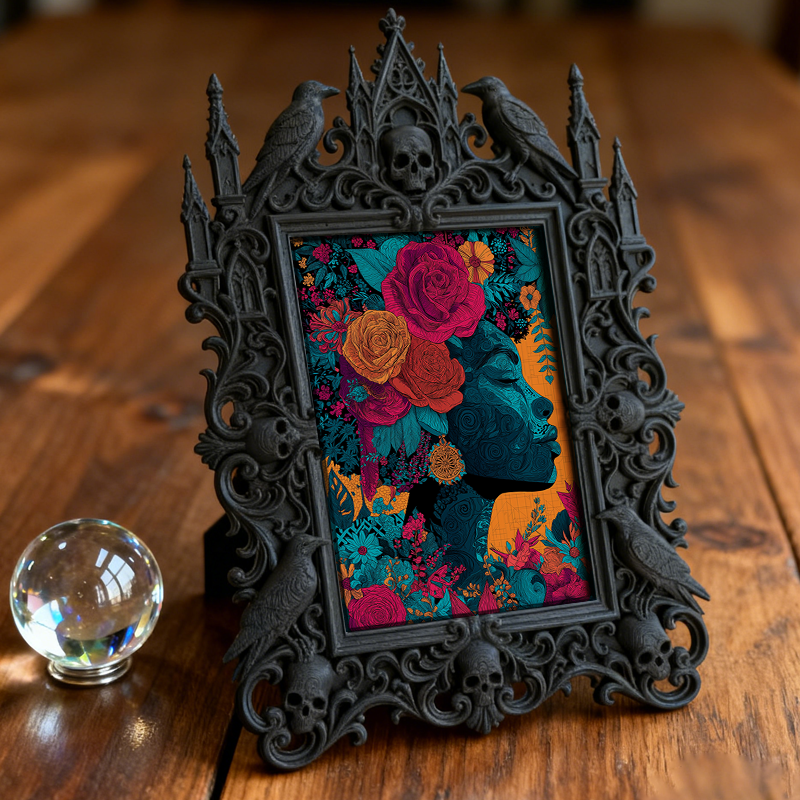 Rare Gothic Dark-style Photo Frame | Werewolf LARP Camp Decor, Photo Ornament, Wall/Table Dual-use, Rustic Frame