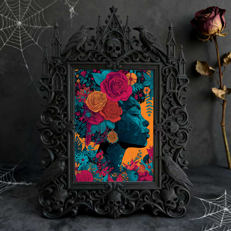 Rare Gothic Dark-style Photo Frame | Werewolf LARP Camp Decor, Photo Ornament, Wall/Table Dual-use, Rustic Frame