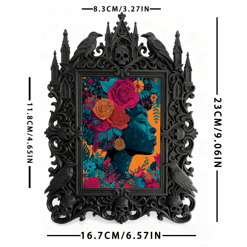 Rare Gothic Dark-style Photo Frame | Werewolf LARP Camp Decor, Photo Ornament, Wall/Table Dual-use, Rustic Frame