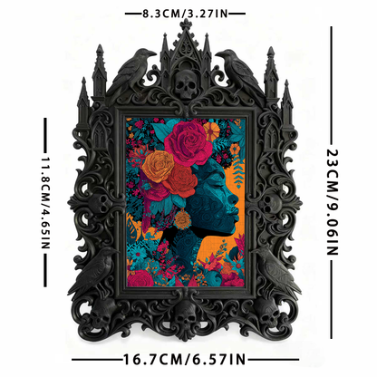 Rare Gothic Dark-style Photo Frame | Werewolf LARP Camp Decor, Photo Ornament, Wall/Table Dual-use, Rustic Frame