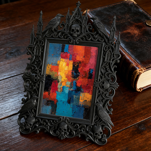 Chic Gothic Dark-style Photo Frame | Gothic Vintage Clothing Store Window Decor, Photo Ornament, Wall-mountable & Tabletop, High-gloss Frame