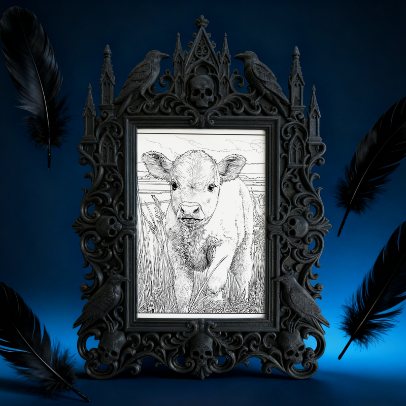 Edgy Gothic Dark-style Photo Frame | Horror Movie Fan Club Meeting Decor, Photo Ornament, Dual-use Display, Minimalist Frame