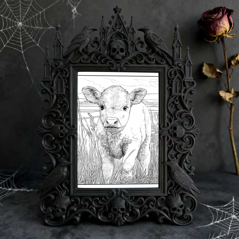 Edgy Gothic Dark-style Photo Frame | Horror Movie Fan Club Meeting Decor, Photo Ornament, Dual-use Display, Minimalist Frame
