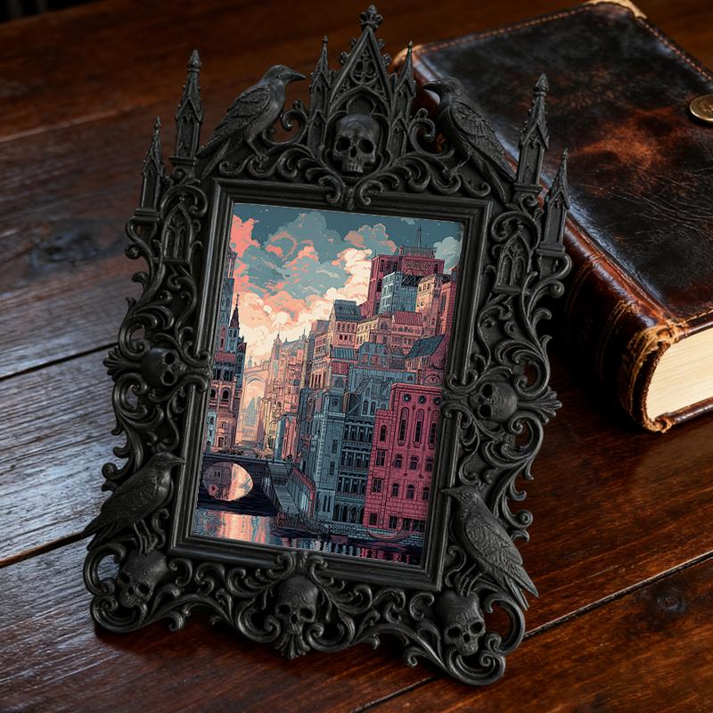 Classy Gothic Dark-style Photo Frame | Dark Calligraphy Studio Decor, Photo Ornament, Wall-mountable & Tabletop, Practical Frame