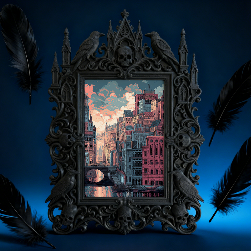 Classy Gothic Dark-style Photo Frame | Dark Calligraphy Studio Decor, Photo Ornament, Wall-mountable & Tabletop, Practical Frame