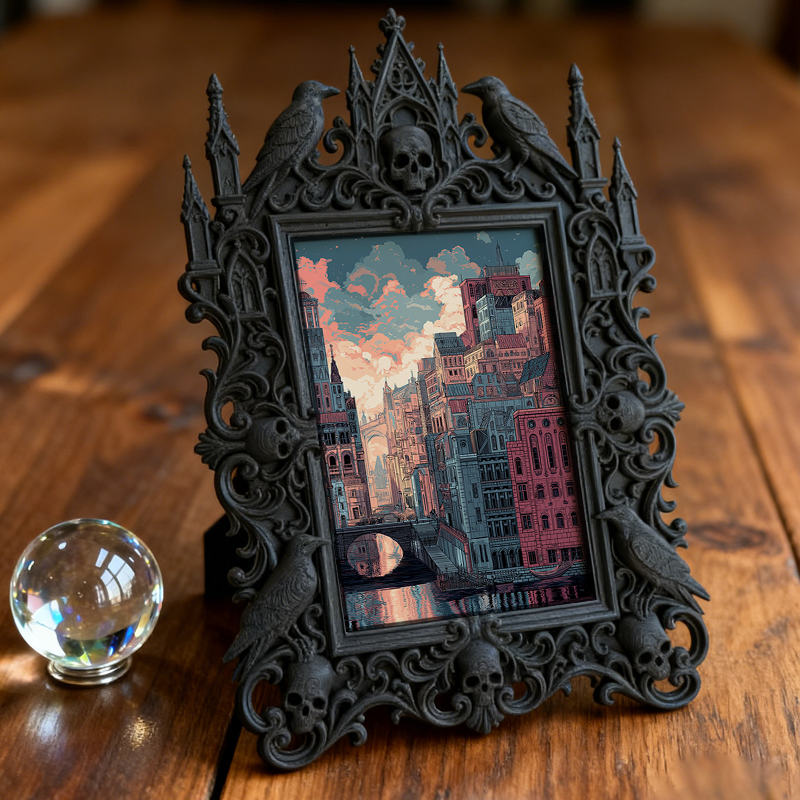 Classy Gothic Dark-style Photo Frame | Dark Calligraphy Studio Decor, Photo Ornament, Wall-mountable & Tabletop, Practical Frame