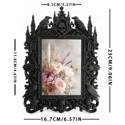 Distinctive Gothic Dark-style Photo Frame | Witchy Herbal Apothecary Decor, Photo Ornament, Wall-mountable & Tabletop, Portable Frame